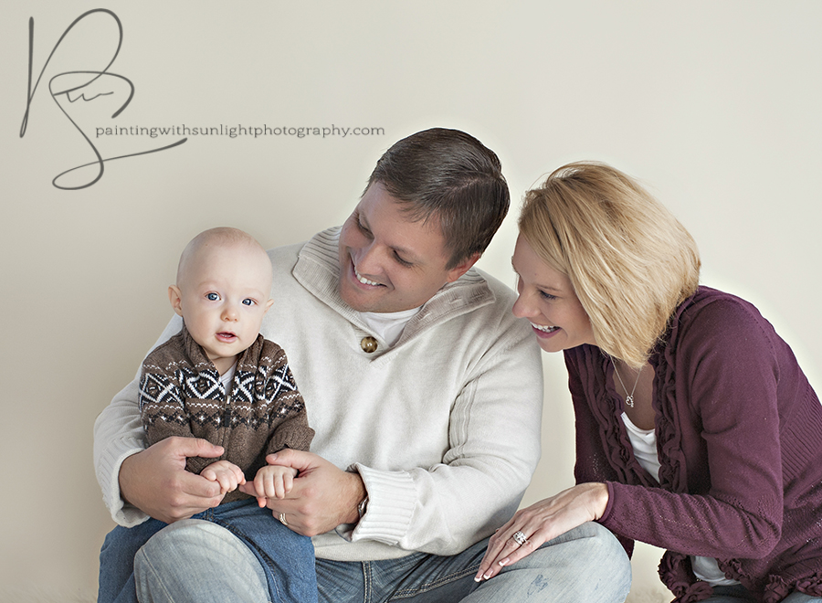 6 month old family studio session